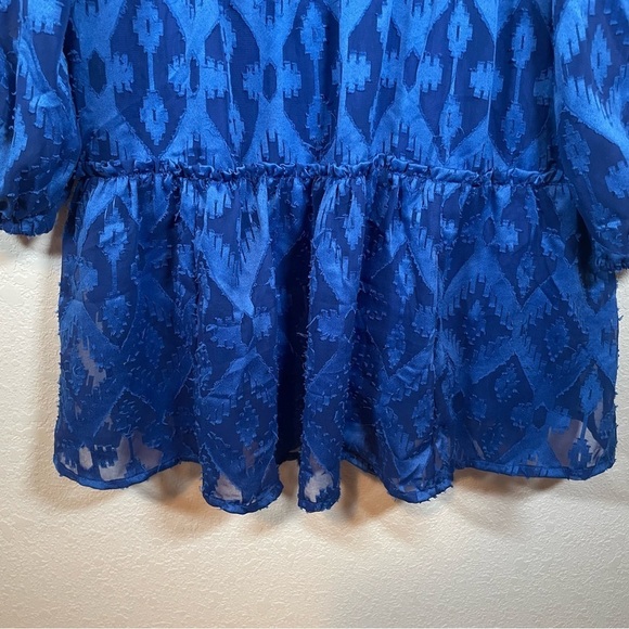 Wrangler Retro Print Western Long Sleeve Blue Dress - Picture 3 of 6